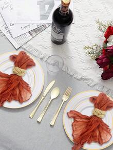 2-24 件手工编织黄麻绳餐巾环，适用于房间、餐桌、家居装饰，适合节日、派对、生日、婚礼和宴会 - 彩色 - 查看 3