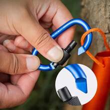 5 件/1 件随机颜色 D 形户外登山扣，多功能铝合金包和钥匙扣挂钩 - 适用于背包和水瓶的多功能铝制 D 形环夹