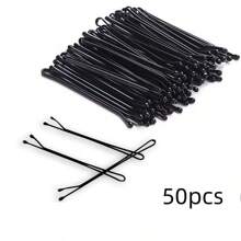 50 Stück Stahl Haarklammern, Schwarze Einteiler Haarklammern, verstärkte Seitenklammern, Pony Klammern, Haarknoten Befestigungsklammern