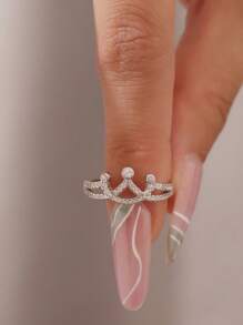 Fashionable Women's Crown Shape Ring, Everyday Jewelry, Back To School Gift