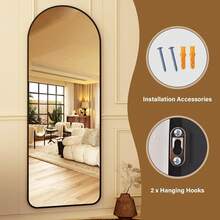 Free Shipping 60"X22" Arched Full Length Mirror Full Body Floor Mirror With Stand For Bedroom Cloakroom, Available In Multiple Colors