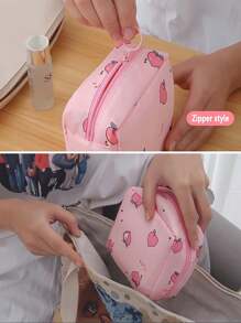 1pc Cute Cartoon Multi.Purpose Waterproof StorageBag-Big Capacity SanitaryNapkin Storage Bag CosmeticStorage Bag Student TravelEssentials Pencil Bag WalletStationery Storage Bag(ThePrinting Position Of ThePattern Is Not Fixed),BohoVibes