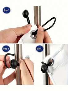 10 件装重型可调节弹力绳，带塑料球 - 黑色，四季皆宜的露营配件，用于帐篷固定、储存和运输 - 可折叠耐用的户外装备，露营整理工具 | 强力调节，可调节绳索 | 露营必备配件