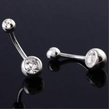 Belly Button Rings - 14G Internally Threaded 10mm Belly Ring Round Square Star Teardrop CZ Navel Rings For Women