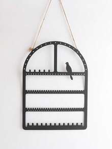 1pc Wall-Mounted Butterfly Shaped Jewelry Organizer, 7-Tier Metal Hollow Jewelry Box, Necklace & Earring Display Rack, Valentine's Day Gift - Multicolor - View 14