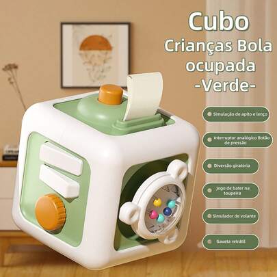 6 em 1 Montessori Brinquedos Educativos Sensory Busy Board Baby Practice Skills Drawer Cube Fidget Brinquedos Educativos