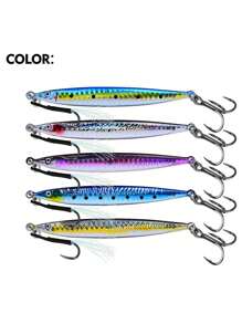 Sea Fishing Lure Iron Plate Bait, Quick Snap Barbed Hook For Boat Fishing Mackerel, Long Casting & Rapid Sinking Iron Plate Lead Fish