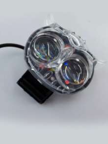 1 件装摩托车射灯 LED 白黄闪光七彩猫头鹰摩托车前灯雾灯通用改装灯