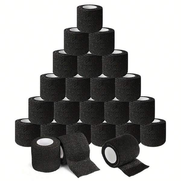 NAOM - Black Tattoo Bandage, Self - Adhesive Elastic Black Bandage, Tattoo Protection Bandage, Disposable Bandage, Sports Tape. Available In Multiple Specifications: 1/3/5/6/12/24/36/48 Pcs. It Is Skin - Friendly And Breathable, Providing Fitting Protection.