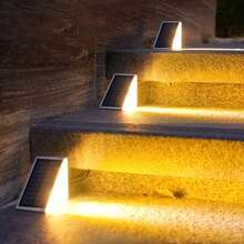 2/6pcs Solar Powered, 13LED, Sunlight Sensor Outdoor Waterproof Creative Solar Step Lights, Stair Tread Lights, Pathway Lights, Patio, Garden, Christmas Decor