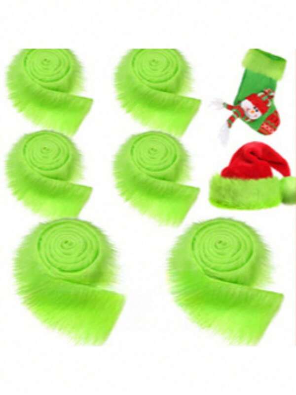1pc Christmas Tree Colorful Imitation Hair Wide Strips Handmade DIY Accessories Washed Hair Strips Clothing Accessories