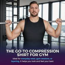 Gynecomastia Compression Shirt For Men - Slimming Undershirt Tank Top - màu đen - Xem 8