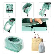 مقعد إفراز صغير محمول للأطفال قابل للطي لتدريب المرحاض، مع أكياس تنظيف قابلة لإعادة الاستخدام، مناسب للتخييم والسفر والأطفال الصغار