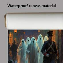 1 Piece,Follow The Ghosts Of The Army , Halloween Modern Frameless Art Decoration Painting, Printed Posters Mural, Waterproof Canvas,Suitable For Home, Office, Bedroom, Living Room, Study, Bathroom, Bar, Wall Arts And Home Decoration, Is An Ideal Holiday Gift Halloween Decor Fall Decor Room Decor