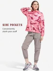 TECTOP Pantaloni da trekking da donna con gambe staccabili, pantaloni cargo leggeri ed elastici ad asciugatura rapida con 4 tasche e cerniera
