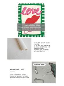 1 Stück Liebe Rosa Poster Wandkunst mittelalterliche Romantik rahmenloses Leinwandbild, vintage Blumen Typografie für Schlafzimmer/Wohnzimmer/Studentenwohnheim, mädchenhafte Party Dekoration & perfektes Valentinsgeschenk (rahmenloses Kunstdruck)