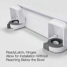 KOHLER 4636RL0 Cachet ReadyLatch Asiento de inodoro alargado tapa silenciosa asiento contorneado parachoques apretados y accesorios de instalación blanco 18.04 pulgadas de largo x 14.18 - Blanco - Ver 6