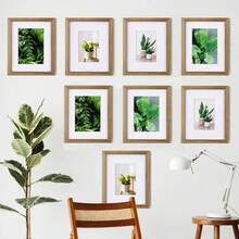 Un juego de 8 marcos de fotos decorativos (10 pulgadas 8 * 10), marcos de fotos de escritorio y de pared de 8x10, adecuados para exhibir documentos de certificado, carteles y otros marcos de fotos decorativos - Marrón - Ver 7