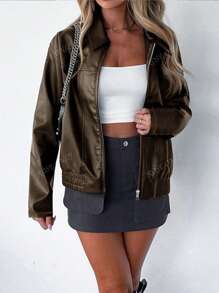 Chaqueta informal con cremallera, para otoño/invierno
