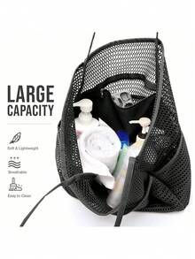 Mesh Beach Bag, Ladies Large Capacity Foldable Mesh Swim Bag With Pocket, Bath Swimming Toiletries Storage Bag, Beach And Seaside Entertainment Storage Tote Bag - Multicolor - View 3