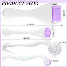2 piezas Rodillo de masaje muscular Palillo de fascia Celulitis corporal Facial Herramientas de masaje manual para músculos Alivio del cuello, brazo, espalda, pierna Rodillo corporal Liberación de puntos de gatillo profundos (Morado) - Morado - Ver 5