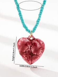 1 件夏日度假风格心形小盒旭日吊坠项链，海洋生物海星贝壳吊坠项链，海滩风情女士珠宝适合比基尼装、海滩、派对、日常穿着