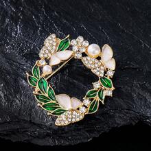 1pc Elegant Enamel Rhinestone Butterfly Brooch Pin, Suitable For Women's Daily Outfit - Yellow Gold - View 3