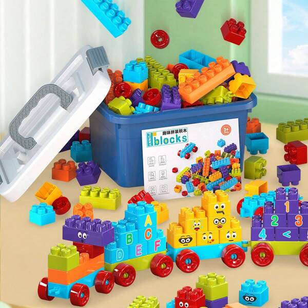 130/260/390pcs Classic Color Children's Assembly Building Blocks, Early Childhood Educational Toy Bricks (Gifts: Assembly Guide, Early Education Stickers), Variety Of Shapes And Particles To Develop Hand-Eye Coordination & Creativity, 3-6 Years Old Puzzle Building Blocks Set, Gift For Boys And Girls, Parent-Child Interaction All Year Round