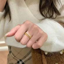 Fashionable Elegant Flowing Tassel Finger Ring, Cross-Wrapped Design - Suitable For Women, Daily Wear, Gift, Party, Banquet, Vacation, Casual Occasions