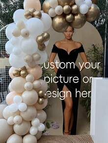 Personalized Spandex Arch Cover - Custom Arch Backdrop Cover Fit Round Top Backdrop Frame Stand, Arch Backdrop Cover For Birthday, Theme Party, Wedding,Multiple Size Options ,Forever Love - Multicolor - View 9