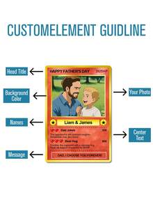 1pc Custom Style AI Generated Photo Card Personalized Anniversary Memory Card With Photo Date Name And Message PVC Material This Card Uses AI Technology To Create A Stylized Illustration Effect Based On The Customer Uploaded Photo Final Result Is An Artistic AI Render And Will Not Be An Exact Replica Of The Original Image Inspired Trading Card - Style 5 - View 3