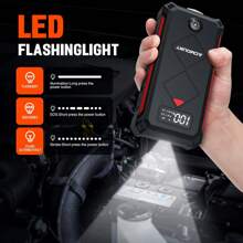 Avviatore per auto P100, pacco batteria al litio da 3000 A di picco per motori fino a 10,0 l a benzina o 8,0 l, pacco batteria portatile sicuro da 12 V con schermo e luce a LED.
