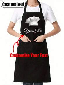 1pc Customized Cooking Apron With Personalized Text And Photo Printing, Ideal Gift For Anniversary, Chefs, Mothers, Fathers, Husbands, Wives, Girlfriends, Boyfriends, Weddings (Men/Women) - Multicolor - View 16
