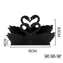 1PC Metal Napkin Holder - An Elegant Vertical Desktop Tissue Holder With A Complex Black Design, Perfect For Home, Hotel Or Cafe Decoration - Black - View 7