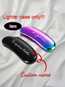 2 PIEZAS Funda/Estuche personalizado con letras para encendedor BIC, para regalo personalizado de padrinos de boda, Día del Padre, para hombres, novio, fumador de cigarros, cumpleaños J5
