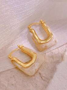 Geometric Design Earrings - White - View 5