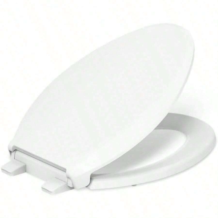 KOHLER 4636RL0 Cachet ReadyLatch Asiento de inodoro alargado tapa silenciosa asiento contorneado parachoques apretados y accesorios de instalación blanco 18.04 pulgadas de largo x 14.18 - Blanco - Ver 1