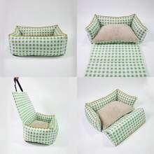 Upgraded Dog Car Seat, Portable & Detachable Travel Booster For Small Dogs & Cats Under 25lbs, Soft Bed With Breathable Summer Design, Safety Buckle, Fits Front & Back Seats - 彩色 - 查看 10