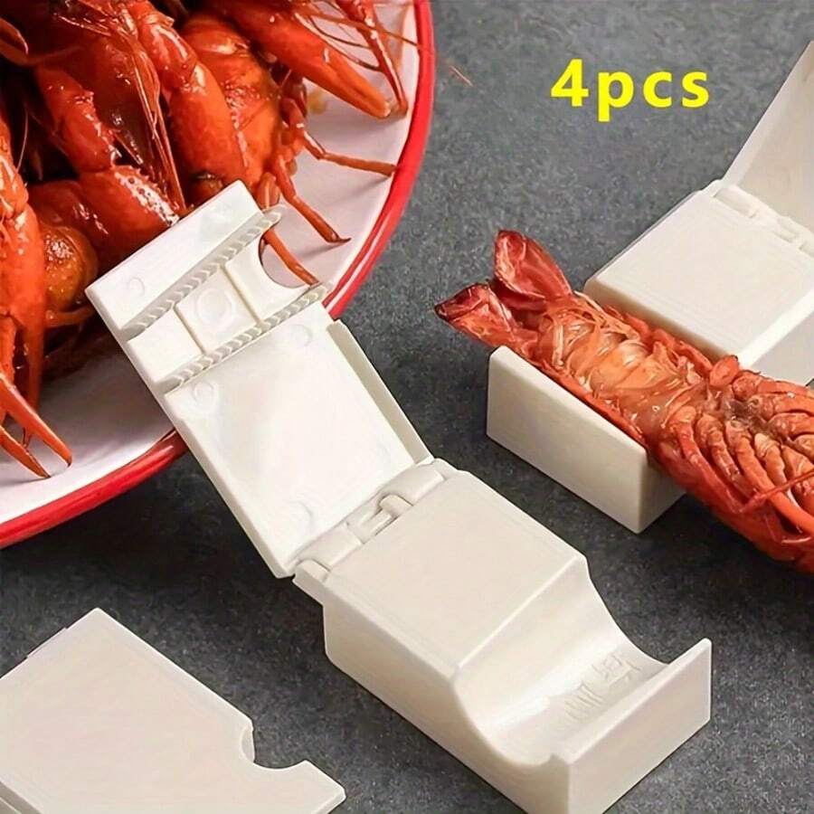 4件套优质小龙虾剥壳工具套装 - 轻松剥壳，耐用小工具，适合小龙虾爱好者，轻巧便携，易于存放