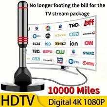 Smart Digital TV Antenna 2025 - HDTV Antenna With Super Strong Magnetic Base | Full 50 U.S. States Coverage | 360° Long-Range Reception For Local Channels - Black - View 3