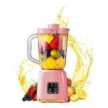 This USB Rechargeable Portable Blender Is Equipped With An LED Display And Ice Crushing Function, With A 1500mAh Battery Capacity. It Is Compact And Portable, Suitable For Making Milkshakes, Juices And Fresh Drinks. It Has A Detachable Design For Easy Cleaning, 36V Voltage, And Is An Ideal Kitchen Tool With A Transparent Cup Body.