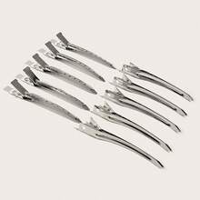 10 件专业鸭嘴分发夹 - 银色波浪夹鳄鱼皮发夹，适用于造型、剪发、烫发和染色 - 防滑扁平发夹，可精确分区 - 耐用金属美发工具，适用于沙龙、理发店和家庭使用 - 耐热防滑设计，适合返校、旅行度假必备，女士发饰