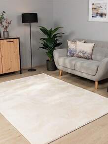 1pc Simple Beige Carpet, Subtle Yet Elegant Soft Area Rug For Living Room/Bedroom, Decorative Mat, Washable