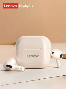 Lenovo Écouteurs Bluetooth Lenovo LP40 II avec étui transparent, écouteurs intra-auriculaires de sport avec graves puissants, appels haute définition avec microphone, faible latence, musique/jeux, tactile intelligent, longue autonomie, annulation passive du bruit, casque sans fil compact et portable