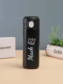 1pc Customized Stainless Steel Water Bottle, 420ml Personalized Name Insulated Cup, Customized Stainless Steel Water Bottle, Self-Customized Name Insulated Leak-Proof Stainless Steel Cup, Stainless Steel Bottle, Back To School, Party, Travel, School Water Bottle, Birthday, Graduation Ideal Gift, Boys, Girls, Teens Water Bottle Gift