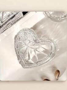 1pc Bow-Knot Crystal Glass Jewelry Box With Cover, Transparent & Delicate Multifunctional Small Storage Box, Suitable For Vanity, Living Room, Bedroom Decor, Perfect Gift For Trinkets, Snacks, Holidays