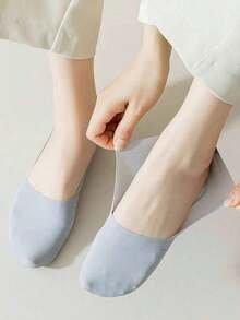 Solid Color Socks Soft And Lightweight Invisible Boat Socks For Women's Silk Stockings Solid Color Plain Socks Comfortable And Lightweight Low Ankle Socks - Multicolor - View 4