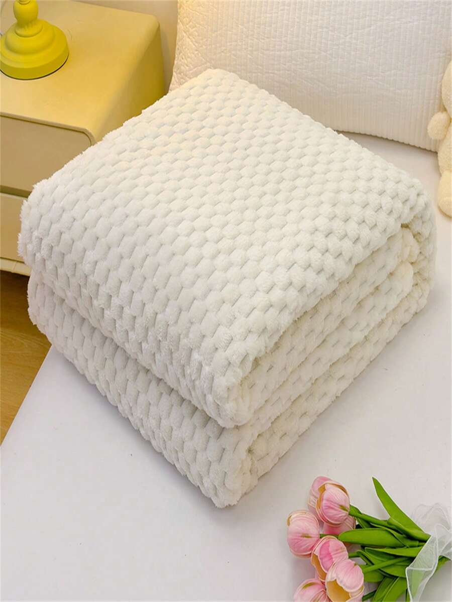 1 chiếc chăn len flannel thoải mái - Siêu mềm, nhẹ, phù hợp với mọi mùa với thiết kế vải jacquard hình lục giác, thích hợp cho trang trí nhà ngày Halloween, cắm trại và du lịch ngày Giáng sinh, Ngày của Mẹ màu vàng tươi, phụ kiện trang trí phòng ngủ thời trang, chăn len