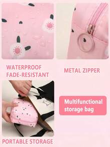 1pc Cute Cartoon Multi.Purpose Waterproof StorageBag-Big Capacity SanitaryNapkin Storage Bag CosmeticStorage Bag Student TravelEssentials Pencil Bag WalletStationery Storage Bag(ThePrinting Position Of ThePattern Is Not Fixed),BohoVibes
