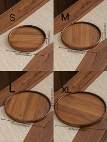 1 Khay gỗ tròn đựng đồ ăn nhẹ, khai vị, bánh quy, thích hợp cho nhiều dịp khác nhau - Quả óc chó - Xem 4
